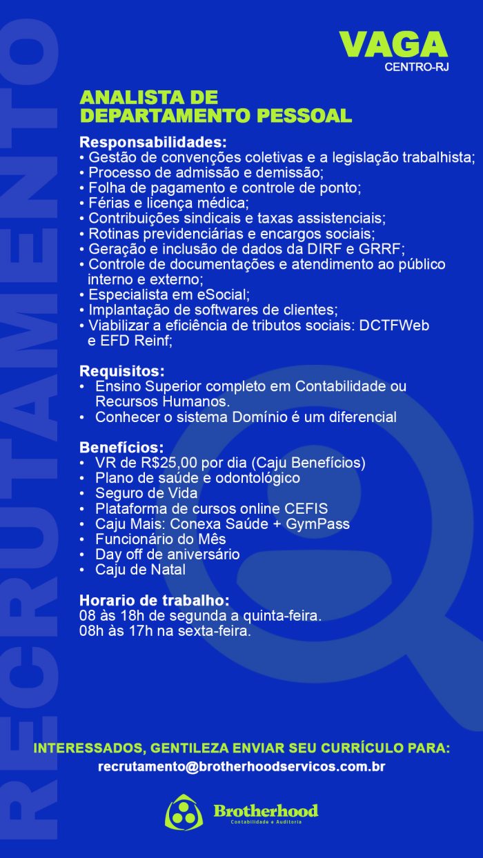 Analista de Departamento Pessoal